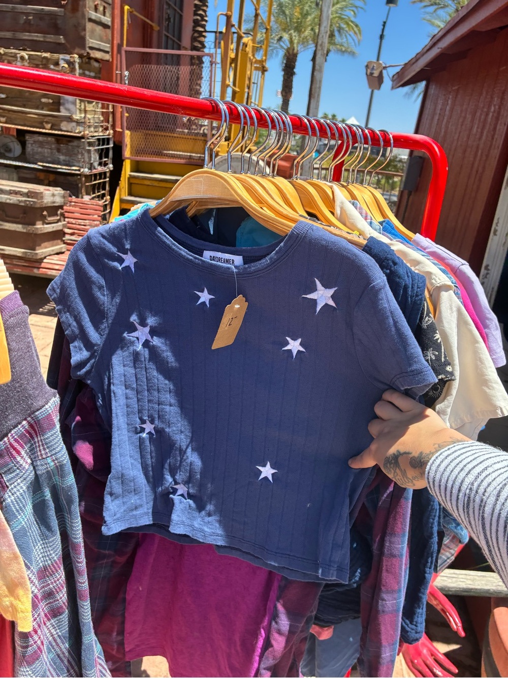 Blue Star Print Short Sleeve Top - Dreamers
